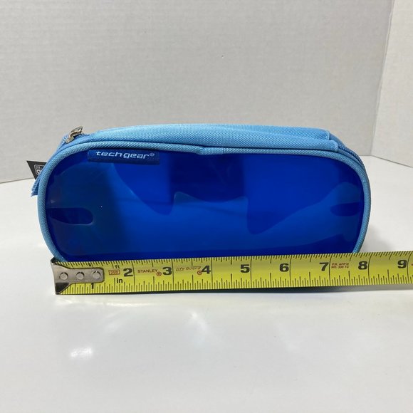 5 Blue Makeup Bag Pencil Case Zipper Organizer - Picture 2 of 10